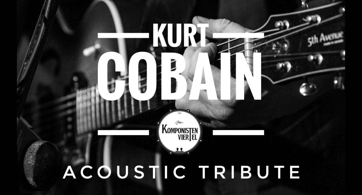 Komponistenviertel, Kurt Cobain, Gitarre, Schwarz-Weiß-Fotografie