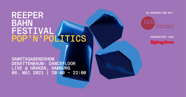 Samstagabendshow „pop’n’politics – Debattenraum: Dancefloor. Gedanken, Geschichten und Songs über Gender, Diversity und Identität“ 